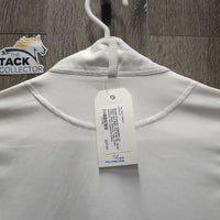 JUNIORS LS Show Sun Shirt, 1/4 Snap Up, Snap Collar, Mesh Sleeves *vgc, seam puckers, mnr puckered collar
