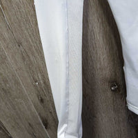 LS Show Sun Shirt, 1/3 Snap Up, Mesh Sleeves *gc, snags, v.crinkled & puckered collar & cuffs
