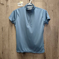 JUNIORS SS Sun Shirt, 1/4 Zip Up, Mesh Pits *vgc, cracked logos
