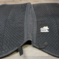 Thick Quilt Jumper Saddle Pad, fleece lined *gc/fair, v.faded, rubs, hair, clean, holey edges
