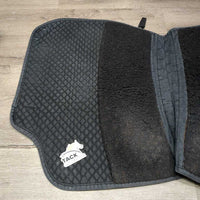 Thick Quilt Jumper Saddle Pad, fleece lined *gc/fair, v.faded, rubs, hair, clean, holey edges

