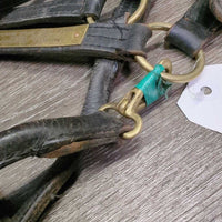 Leather Halter, nameplate *fair, dingy, rubs, chews, taped/broken snap, torn end
