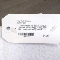 1 Only Fleece No Bow Leg Quilt *gc/fair, clean, dingy, v.pilly, mnr hair, stretched/wavy
