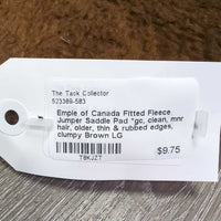 Fitted Fleece Jumper Saddle Pad *gc, clean, mnr hair, older, thin & rubbed edges, clumpy
