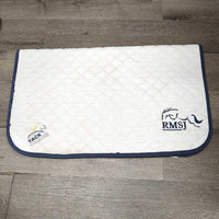Thick Quilt Baby Saddle Pad "RMSJ" *gc, dingy, puckers, frayed edge, stains, faded
