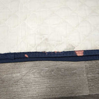 Thick Quilt Baby Saddle Pad "RMSJ" *gc, dingy, puckers, frayed edge, stains, faded
