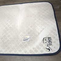 Thick Quilt Baby Saddle Pad "RMSJ" *gc, dingy, puckers, frayed edge, stains, faded
