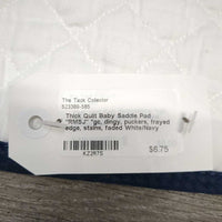 Thick Quilt Baby Saddle Pad "RMSJ" *gc, dingy, puckers, frayed edge, stains, faded
