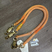 Pr Nylon - Bungee Trailer Ties, quick release, bull snap, plastic caps *fair, clean, faded, thinned spots, chews, frays, rubs, stains
