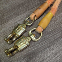 Pr Nylon - Bungee Trailer Ties, quick release, bull snap, plastic caps *fair, clean, faded, thinned spots, chews, frays, rubs, stains
