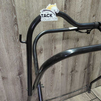 Folding Saddle Rack - Stand, Metal Bottom Rack (gc, clean, mnr dusty, rubs, scrapes, rust, v.bent bottom rack
