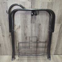 Folding Saddle Rack - Stand, Metal Bottom Rack (gc, clean, mnr dusty, rubs, scrapes, rust, v.bent bottom rack
