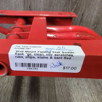 Wall Mount Folding Stall Saddle Rack *gc, clean, mnr scratches, rubs, chips, stains & bent

