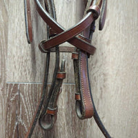 Narrow Rsd Bridle *vgc, clean, dry/stiff, tight keepers, mnr stains, creases, residue, scraped edges
