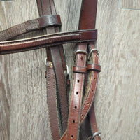 Narrow Rsd Bridle *vgc, clean, dry/stiff, tight keepers, mnr stains, creases, residue, scraped edges
