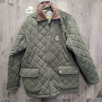 Quilt Jacket, Snaps, Corduroy Collar *xc, clean
