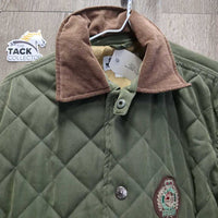 Quilt Jacket, Snaps, Corduroy Collar *xc, clean
