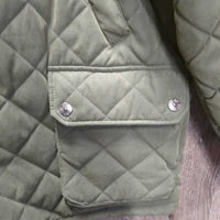 Quilt Jacket, Snaps, Corduroy Collar *xc, clean
