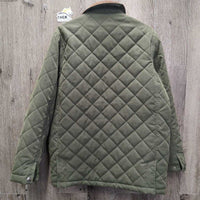 Quilt Jacket, Snaps, Corduroy Collar *xc, clean
