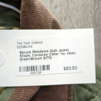 Quilt Jacket, Snaps, Corduroy Collar *xc, clean
