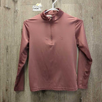JUNIORS LS Sun Shirt, 1/4 Zip Up, Mesh Sleeves *xc/like new, seam snags

