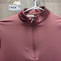 JUNIORS LS Sun Shirt, 1/4 Zip Up, Mesh Sleeves *xc/like new, seam snags
