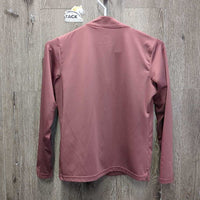 JUNIORS LS Sun Shirt, 1/4 Zip Up, Mesh Sleeves *xc/like new, seam snags

