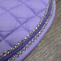 Quilt Jumper Pad, aftermarket x2 bling, piping *gc, clean, faded, pills, holey edges, mnr stains, curled edge, puckers, hair, threads
