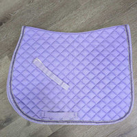 Quilt Jumper Pad, aftermarket x2 bling, piping *gc, clean, faded, pills, holey edges, mnr stains, curled edge, puckers, hair, threads
