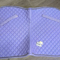 Quilt Jumper Pad, aftermarket x2 bling, piping *gc, clean, faded, pills, holey edges, mnr stains, curled edge, puckers, hair, threads

