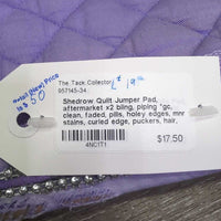 Quilt Jumper Pad, aftermarket x2 bling, piping *gc, clean, faded, pills, holey edges, mnr stains, curled edge, puckers, hair, threads
