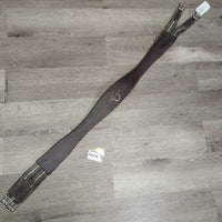 Padded Girth, x2 els, 3x D Ring *fair, v.torn & stretched elastic, UNSTITCHED edges, stained, dirt, slices

