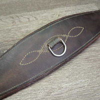 Padded Girth, x2 els, 3x D Ring *fair, v.torn & stretched elastic, UNSTITCHED edges, stained, dirt, slices
