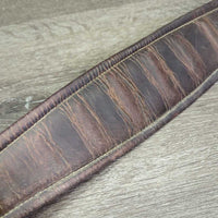 Padded Girth, x2 els, 3x D Ring *fair, v.torn & stretched elastic, UNSTITCHED edges, stained, dirt, slices
