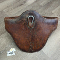 Padded Belly Girth, x2 els *fair, torn & stretched els, stained, dirt, cuts, older, scrapes, unstitched ends
