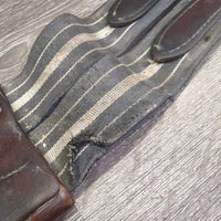 Padded Belly Girth, x2 els *fair, torn & stretched els, stained, dirt, cuts, older, scrapes, unstitched ends
