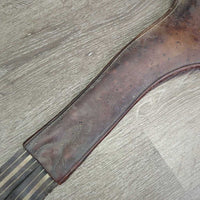 Padded Belly Girth, x2 els *fair, torn & stretched els, stained, dirt, cuts, older, scrapes, unstitched ends
