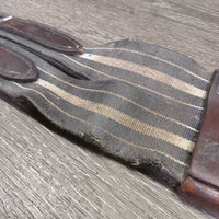 Padded Belly Girth, x2 els *fair, torn & stretched els, stained, dirt, cuts, older, scrapes, unstitched ends
