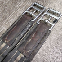 Padded Belly Girth, x2 els *fair, torn & stretched els, stained, dirt, cuts, older, scrapes, unstitched ends
