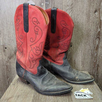 Pointy Toe Western Boots *gc/fair, unstitched, clean, faded, cracked lining, rubs, scrapes, peeled, curled insoles
