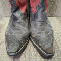 Pointy Toe Western Boots *gc/fair, unstitched, clean, faded, cracked lining, rubs, scrapes, peeled, curled insoles
