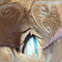 Pointy Toe Western Boots *gc/fair, unstitched, clean, faded, cracked lining, rubs, scrapes, peeled, curled insoles
