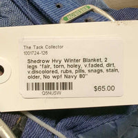 Hvy Winter Blanket, 2 legs *fair, torn, holey, v.faded, dirt, v.discolored, rubs, pills, snags, stain, older, No wpf
