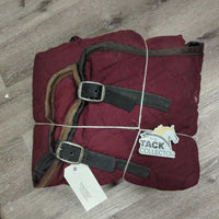 Light Quilt Winter Stable Blanket, 2 legs *gc/fair, older, clean, stains, discolored, older, unstitched seams
