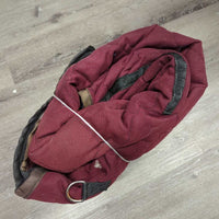 Light Quilt Winter Stable Blanket, 2 legs *gc/fair, older, clean, stains, discolored, older, unstitched seams
