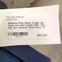Rain Sheet, 2 legs *gc, clean, mnr wpf, faded, older, mnr hair, dirt, threads, slices
