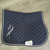 Quilt Jumper Pad, piping *gc, clean, pilly?, mnr hair, frays, rubs, exposed piping, faded
