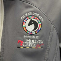 Softshell Jacket, Fleece Lined, Zipper "FEI Nations Cup" embroidery *vgc, seam puckers, rubs & pills
