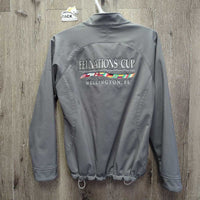 Softshell Jacket, Fleece Lined, Zipper "FEI Nations Cup" embroidery *vgc, seam puckers, rubs & pills
