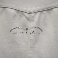 LS Show Shirt, Snap Collar *gc, clean, mnr stains, v.crinkled & bubbled collar, faded tag, missing bling, peeled logo, older
